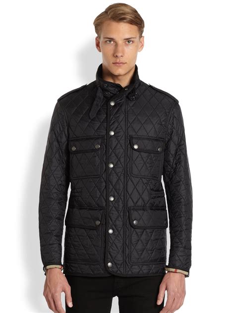 burberry brit quilted snap jacket black